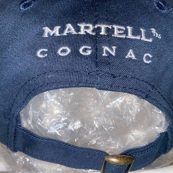 Martell Cognac Adjustable Baseball Hat w/ Buckle Strap Navy Unisex One Size New - Picture 3 of 8